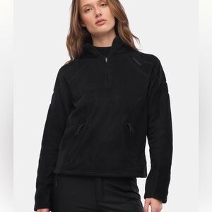 Halfdays Bonnie Black Half-Zip Polartec Fleece Midlay Pullover